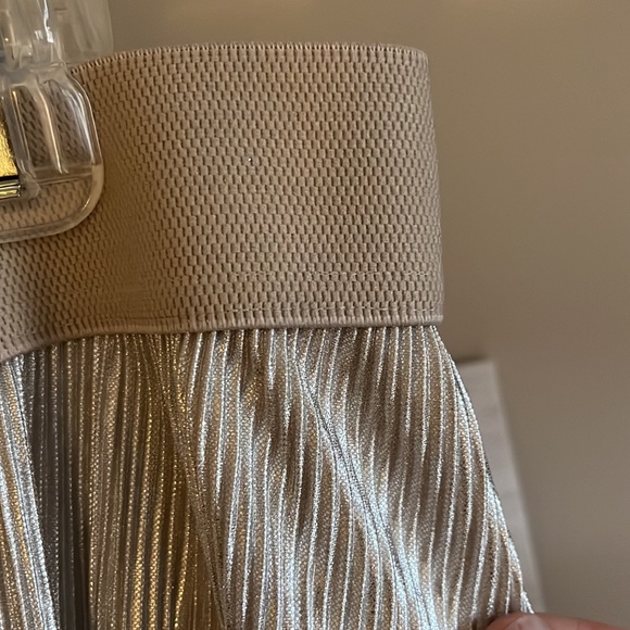 Lane Bryant Gold Shimmer Pleated Maxi Skirt 14/16 - Picture 6 of 6